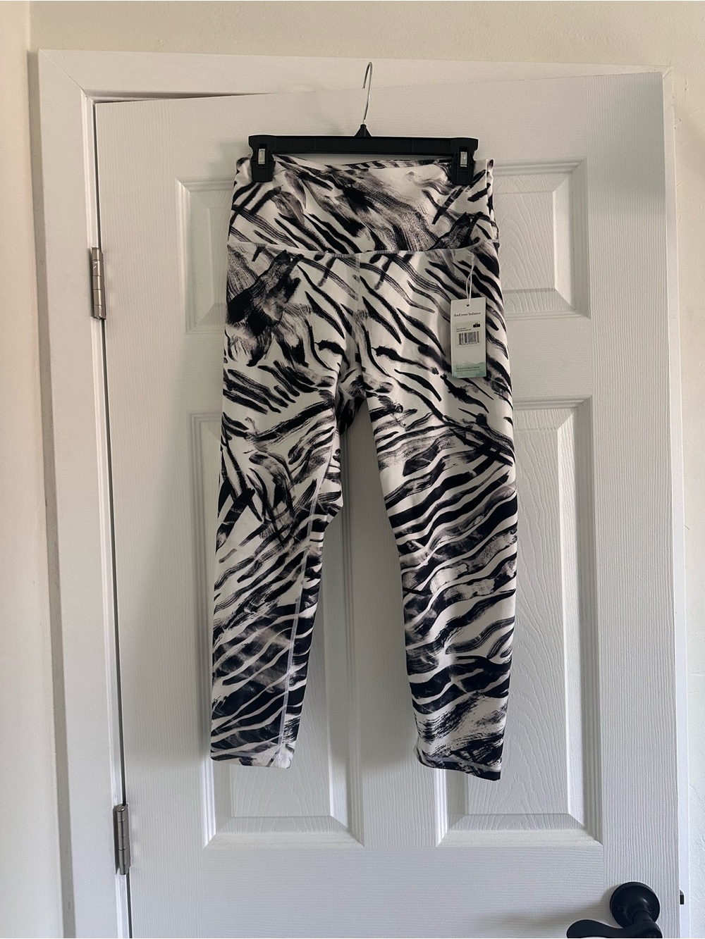 Balance Collection Black and White Zebra-Print Leggings